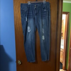 Distressed Blue Jeans
